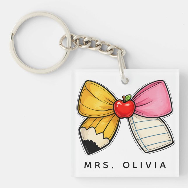 Personalised Teacher Appreciation | Custom Teacher Key Ring (Front)