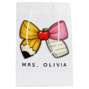 Personalised Teacher Appreciation Custom Teacher Medium Gift Bag