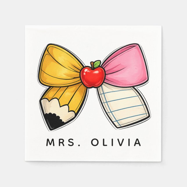 Personalised Teacher Appreciation | Custom Teacher Napkin (Front)