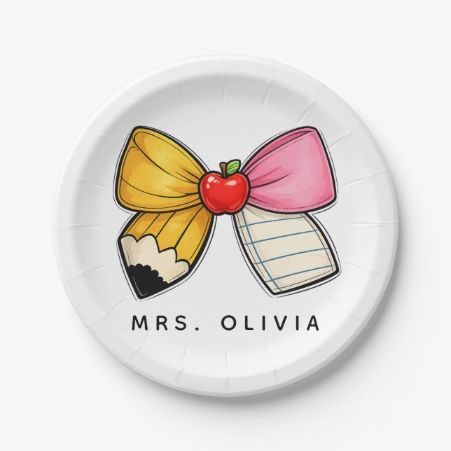 Personalised Teacher Appreciation | Custom Teacher Paper Plate (Front)