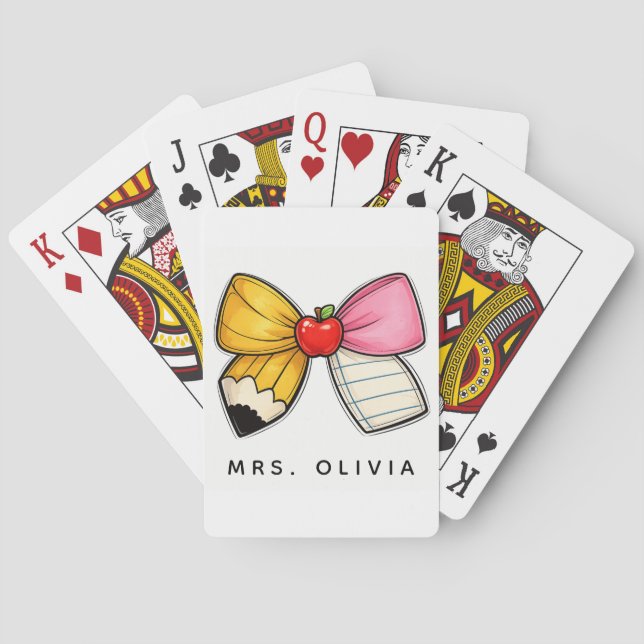Personalised Teacher Appreciation | Custom Teacher Playing Cards (Back)