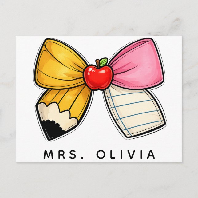 Personalised Teacher Appreciation | Custom Teacher Postcard (Front)