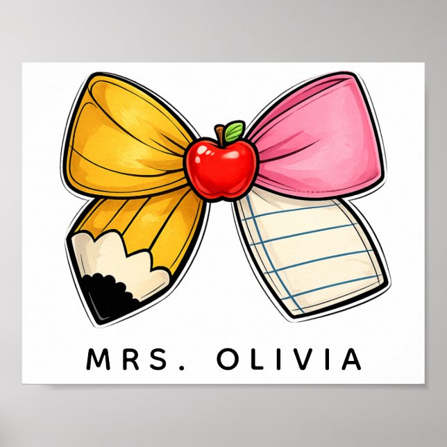 Personalised Teacher Appreciation | Custom Teacher Poster (Front)