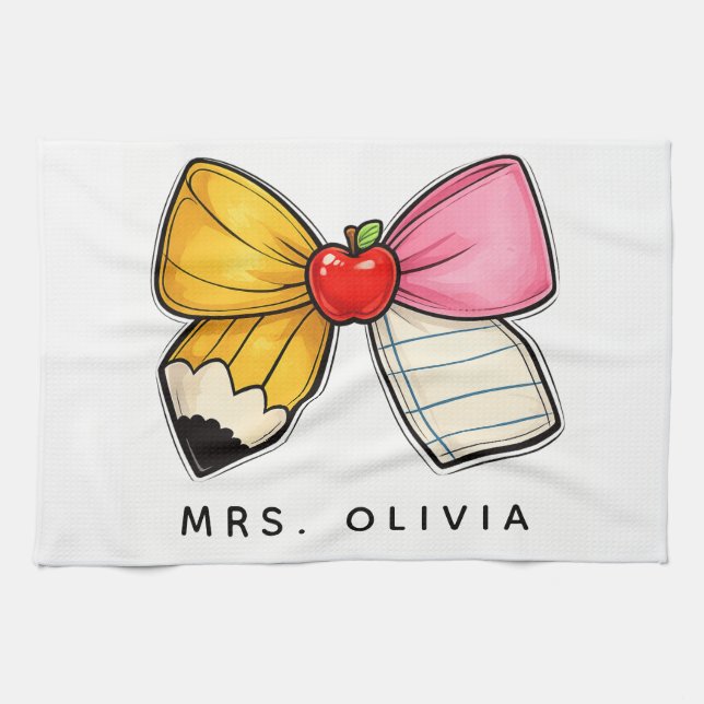 Personalised Teacher Appreciation | Custom Teacher Tea Towel (Horizontal)