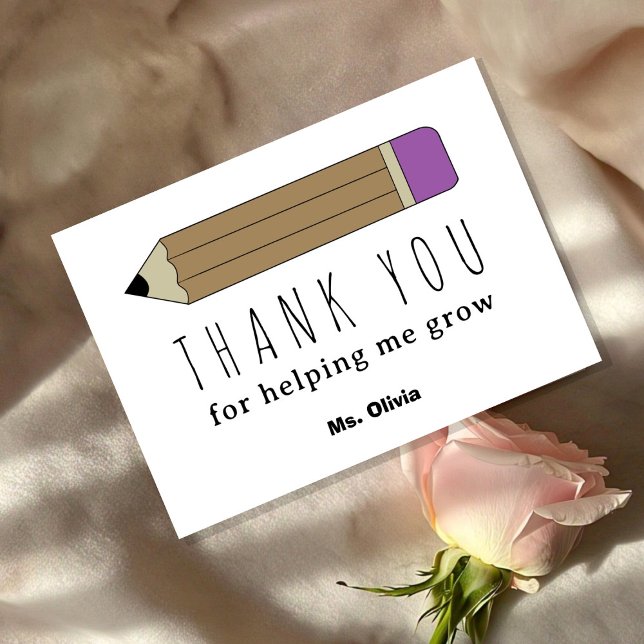 Personalised Teacher Appreciation Gift Custom Name Thank You Card (Creator Uploaded)