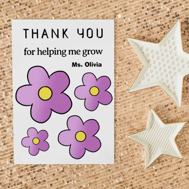 Personalised Teacher Appreciation Gift Custom Name Thank You Card (Creator Uploaded)