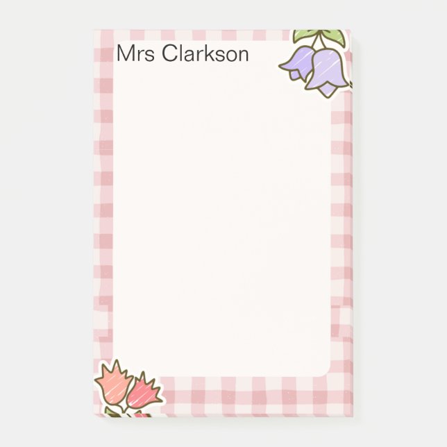 Personalised Teacher Appreciation Gift Pink  Post-it Notes (Front)