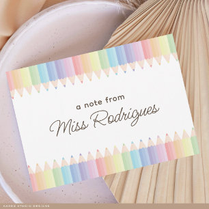 Personalised Teacher Appreciation Pastel Rainbow Card