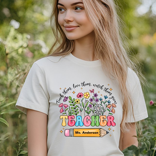 Personalised Teacher Appreciation T-Shirt (custom teacher name shirt)