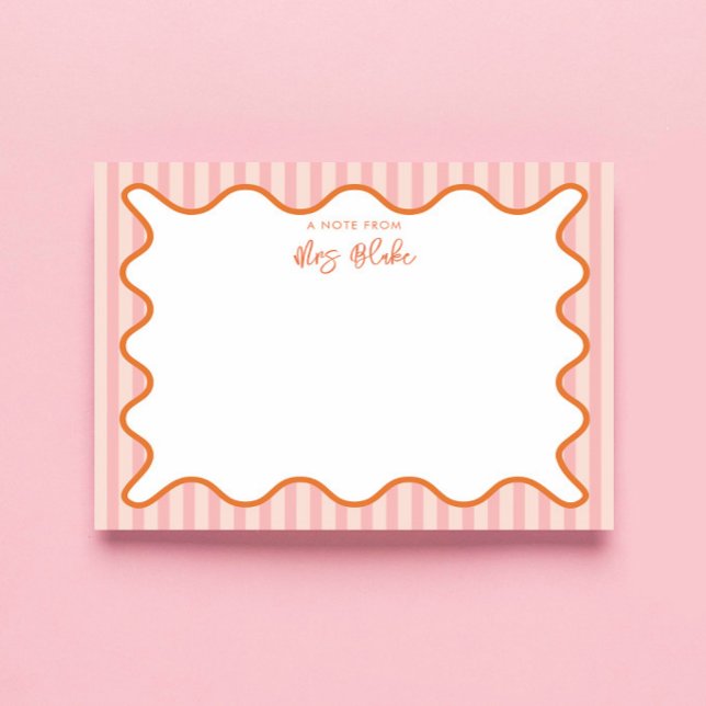 Personalised Teacher Appreciation Whimsical Wavy Notepad (Creator Uploaded)
