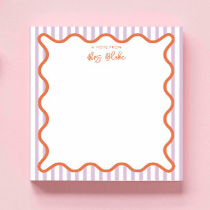 Personalised Teacher Appreciation Whimsical Wavy Notepad