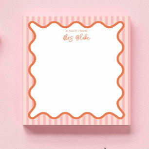 Personalised Teacher Appreciation Whimsical Wavy Notepad