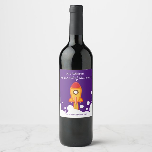Personalised Teacher Appreciation Wine Label (Front)