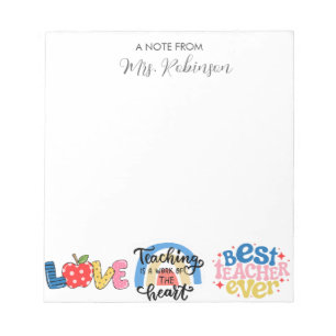 Personalised Teacher best teacher ever Notepad