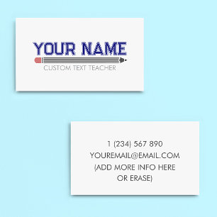 Personalised Teacher Business Card