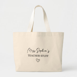 Personalised Teacher Canvas Tote Bag,Teacher Name
