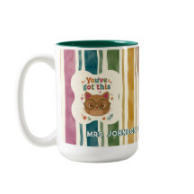 Personalised Teacher Cat Mug | Custom Name & Grade