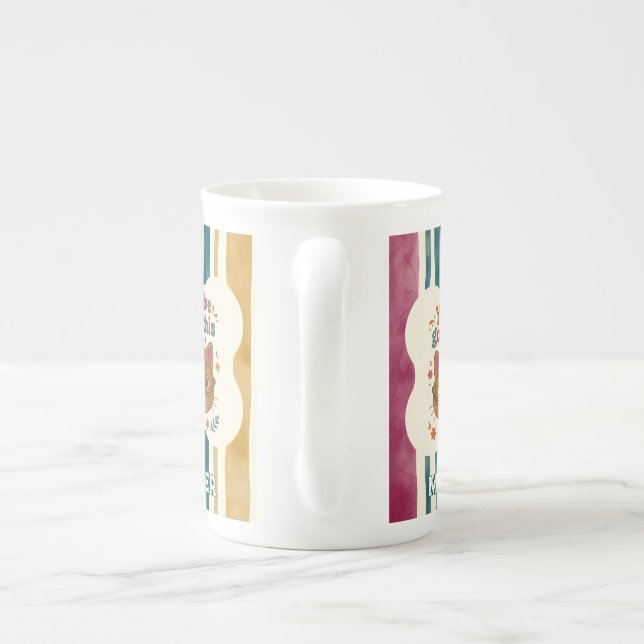 Personalised Teacher Cat Mug | Custom Name & Grade (Back)