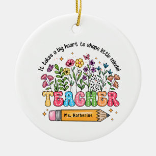 Personalised Teacher Christmas Ornament Big Heart