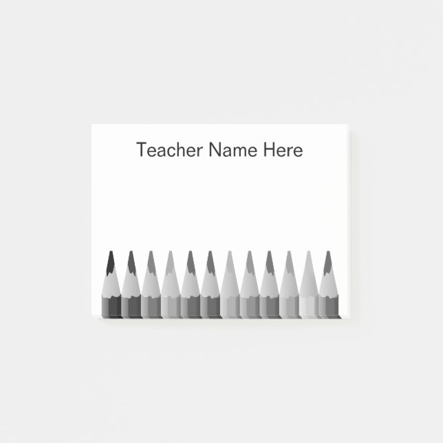 Personalised Teacher Colour Pencils Post-it Notes (Front)