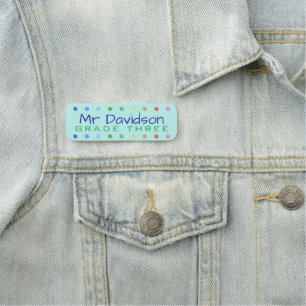 Personalised Teacher Coloured Dots Name Tag