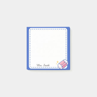 Personalised Teacher Cute Kawaii Eraser Sticky Post-it Notes
