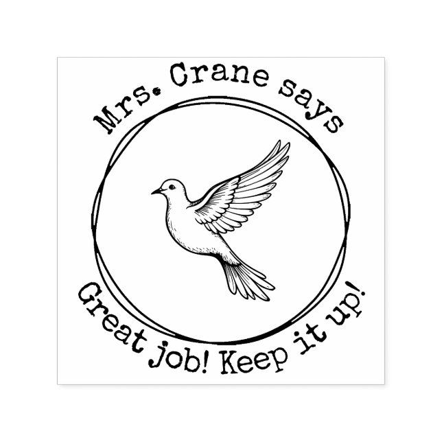 Personalised Teacher Dove Great Work Classroom Self-inking Stamp (Design)