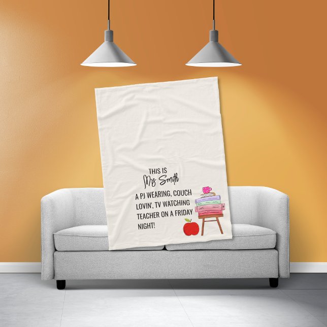 Personalised Teacher Friday Night Fleece Blanket (Creator Uploaded)