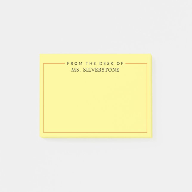 Personalised Teacher From The Desk Of Post-it Notes (Front)