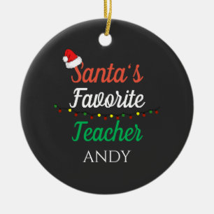 Personalised Teacher Funny Christmas Quote Ceramic Tree Decoration