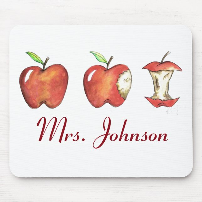 Personalised Teacher Gift Apple Apples Mousepad (Front)