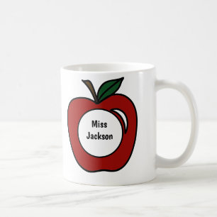 Personalised Teacher Gift-Apple Monogram Coffee Mug