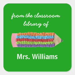 Personalised teacher gift bookplates square sticker