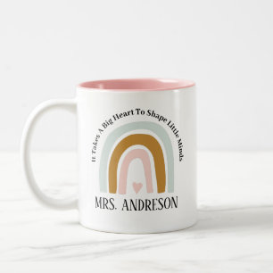 Personalised Teacher Gift, Custom Teacher Gifts,   Two-Tone Coffee Mug