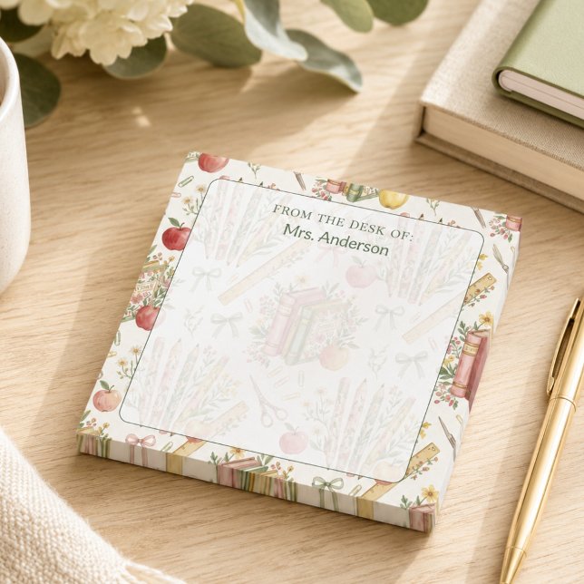 Personalised Teacher Gift Floral From the Desk of Post-it Notes (Creator Uploaded)