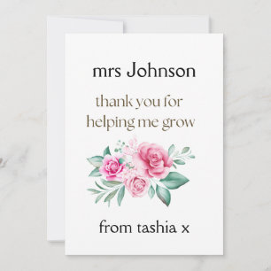 Personalised Teacher Gift, Teacher Gift, Bee Frien Thank You Card