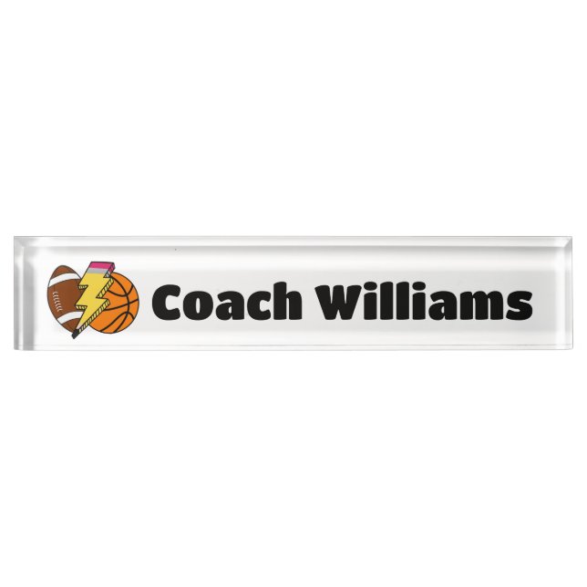 Personalised Teacher Graduation Gift New PE Coach Nameplate (Front)