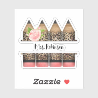 Personalised Teacher Leopard Print Pencil 
