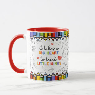 Personalised Teacher Mug Big Heart to Teach Little