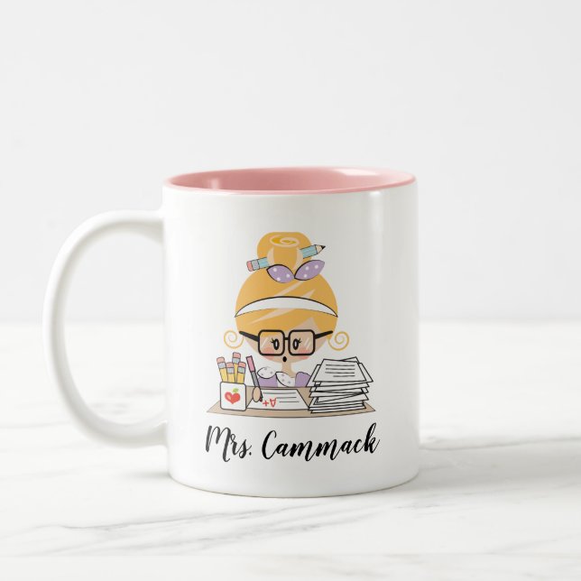 Personalised Teacher Mug Blonde (Left)