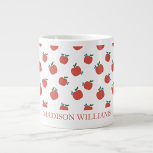 Personalised Teacher Mug Red Apple Pattern
