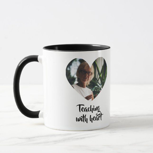Personalised Teacher mug with Heart Photo Frame (Left)