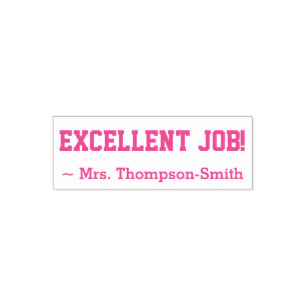 Personalised Teacher Name + "EXCELLENT JOB!" Self-inking Stamp