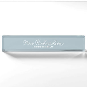 Personalised Teacher Name Grade Minimalist Modern Nameplate