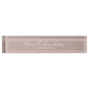 Personalised Teacher Name Grade Minimalist Modern Nameplate
