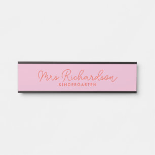 Personalised Teacher Name Grade Simple Modern Door Sign