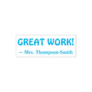 Personalised Teacher Name + "GREAT WORK!" Self-inking Stamp