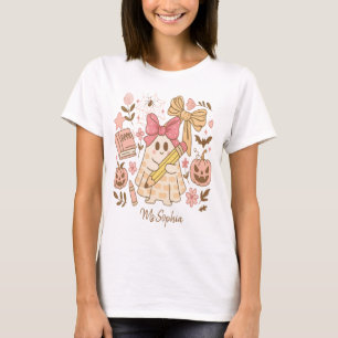 Personalised Teacher Name Halloween Ghost Pencil T-Shirt