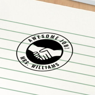 Personalised Teacher Name Handshake School Grading Self-inking Stamp