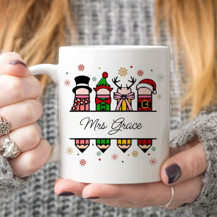 Personalised Teacher Name Pencil, Christmas gift Coffee Mug